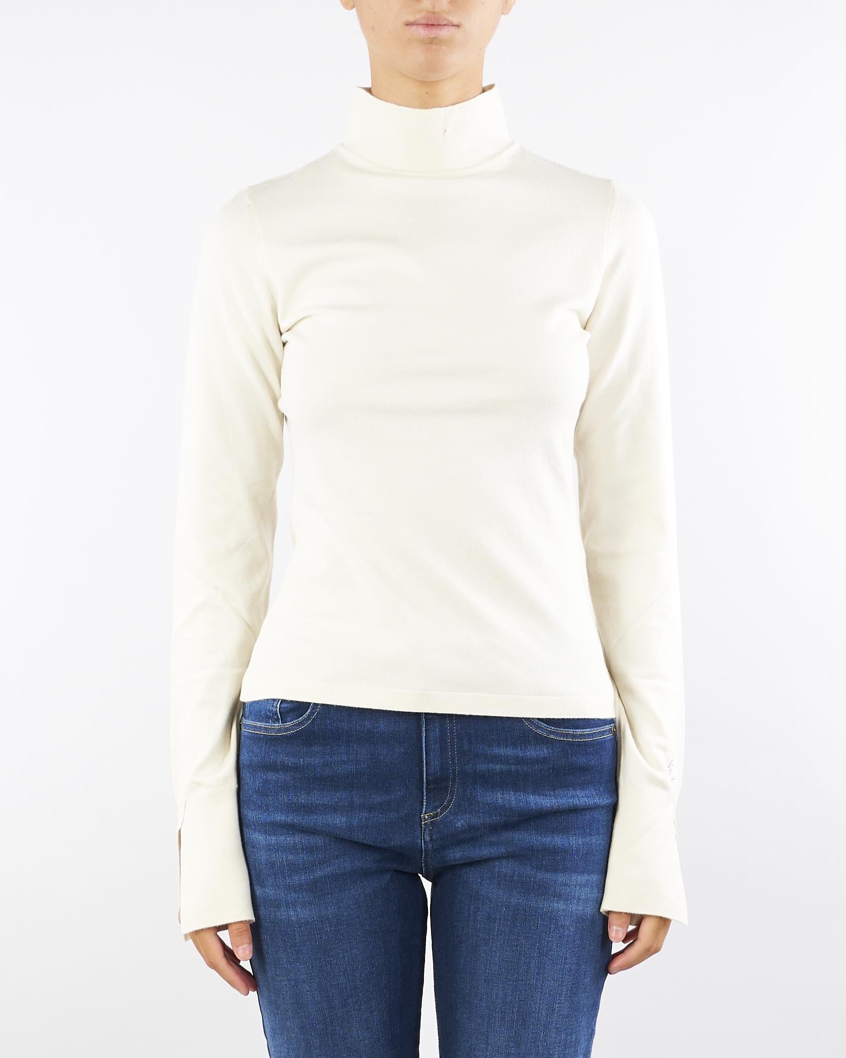 Maglia lupetto Panna in viscosa stretch RF5271MA41R 14300 BLUGIRL 