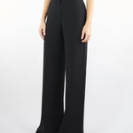 Pantalone nero largo in cady JEZ 1 MAX MARA STUDIO 