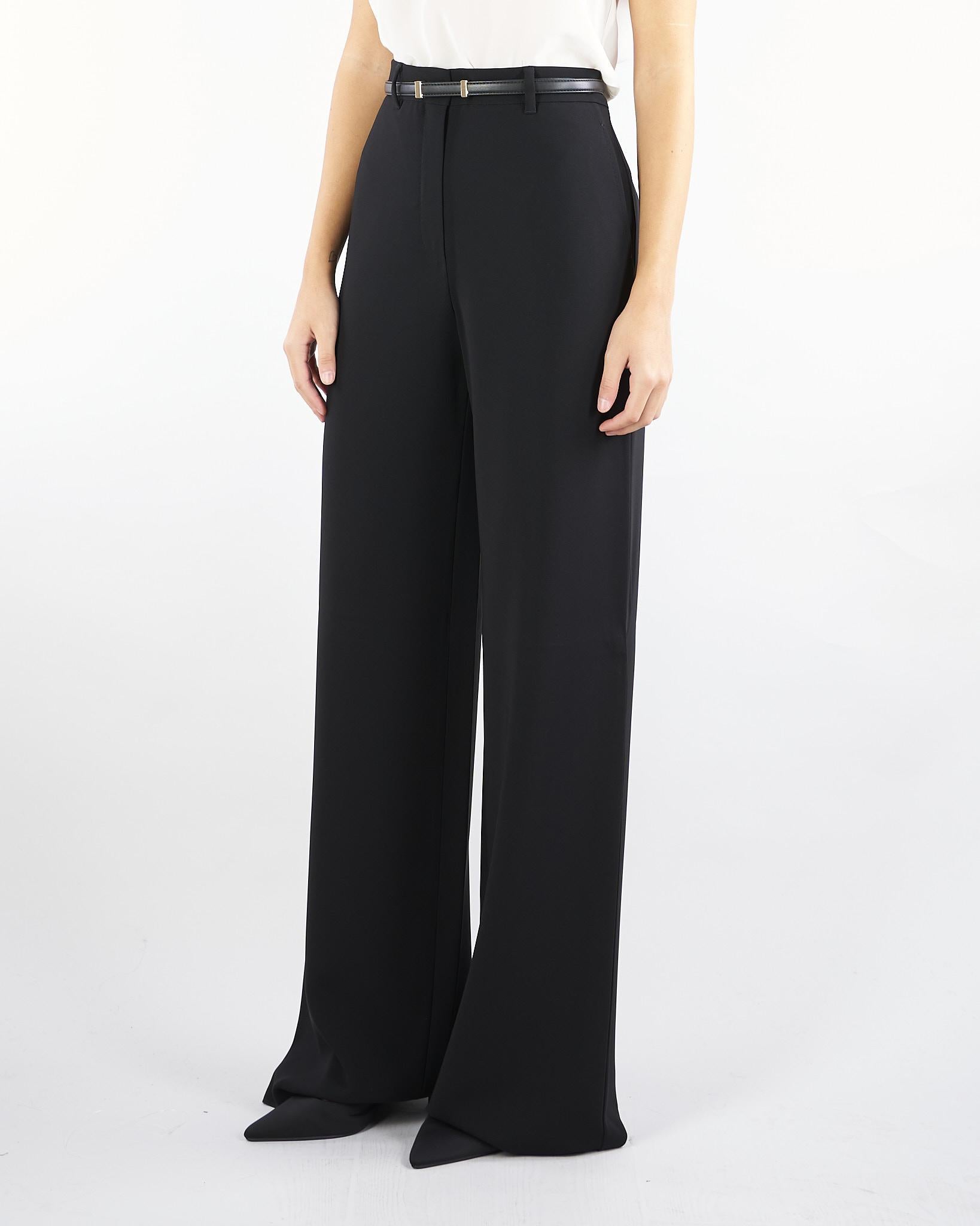 Pantalone nero largo in cady JEZ 1 MAX MARA STUDIO 