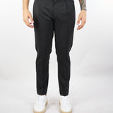 Pantalone Riviera Nero in fresco lana con elastico in vita L1PFW25266920 D001 LOW BRAND 