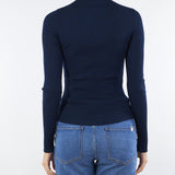 Maglia lupetto Blu a coste in lana TT3111 11956 TWIN SET 