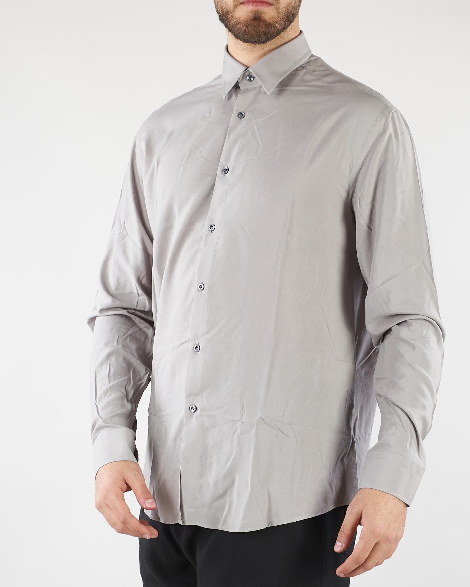 Camicia fluida Grigio in viscosa LC26001 N016 LOW BRAND 