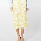 Gonna longuette di paillettes a fiori