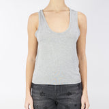 Top Grigio con strass