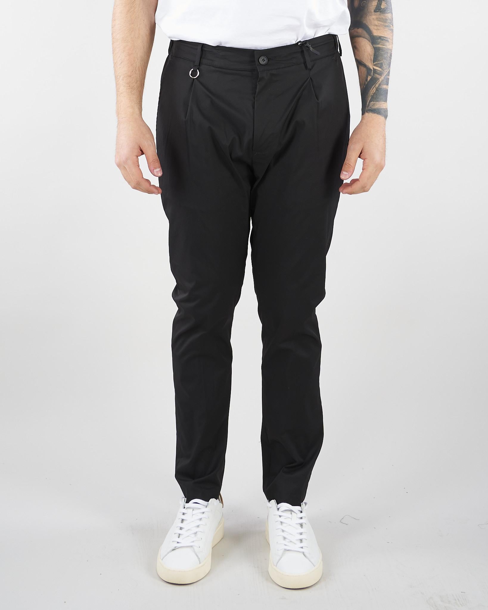 Pantalone Max Nero in cotone con elastico GC1PSS266895 D001 GOLDEN CRAFT 