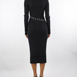 Abito Nero midi glam rock in maglia 2A2960K291 K103 PATRIZIA PEPE 