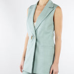 Gilet Salvia in tramato light GL00101TTEL0014 V0768 SIMONA CORSELLINI 