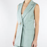 Gilet Salvia in tramato light GL00101TTEL0014 V0768 SIMONA CORSELLINI 