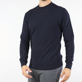 Maglia jacquard Blu in pura lana rasata A033F009 6462 PAOLO PECORA 