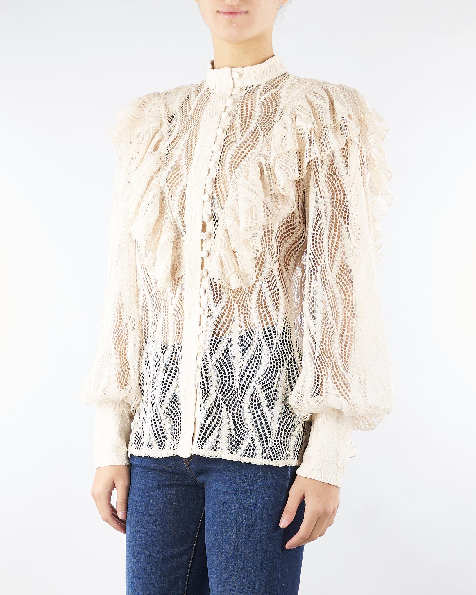 Camicia Panna in pizzo con rouches ACT15175CA0602 3 ACTUALEE 