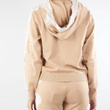 Maglia con zip e cappuccio e inserti in pizzo No Secrets