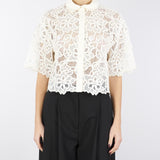 Camicia crop in pizzo rebrodè