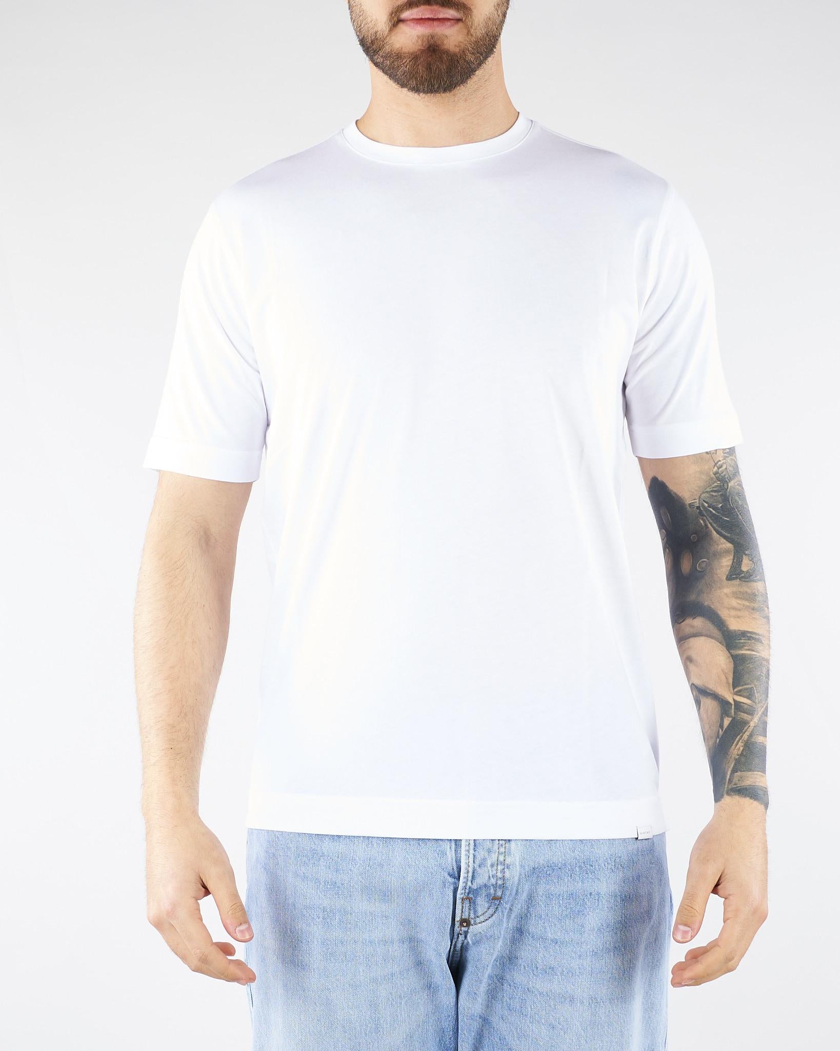 T-shirt Bianco in cotone Supima DK17103 02 DIKTAT 