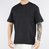 T-shirt Nero in jersey lucido Relaxed fit