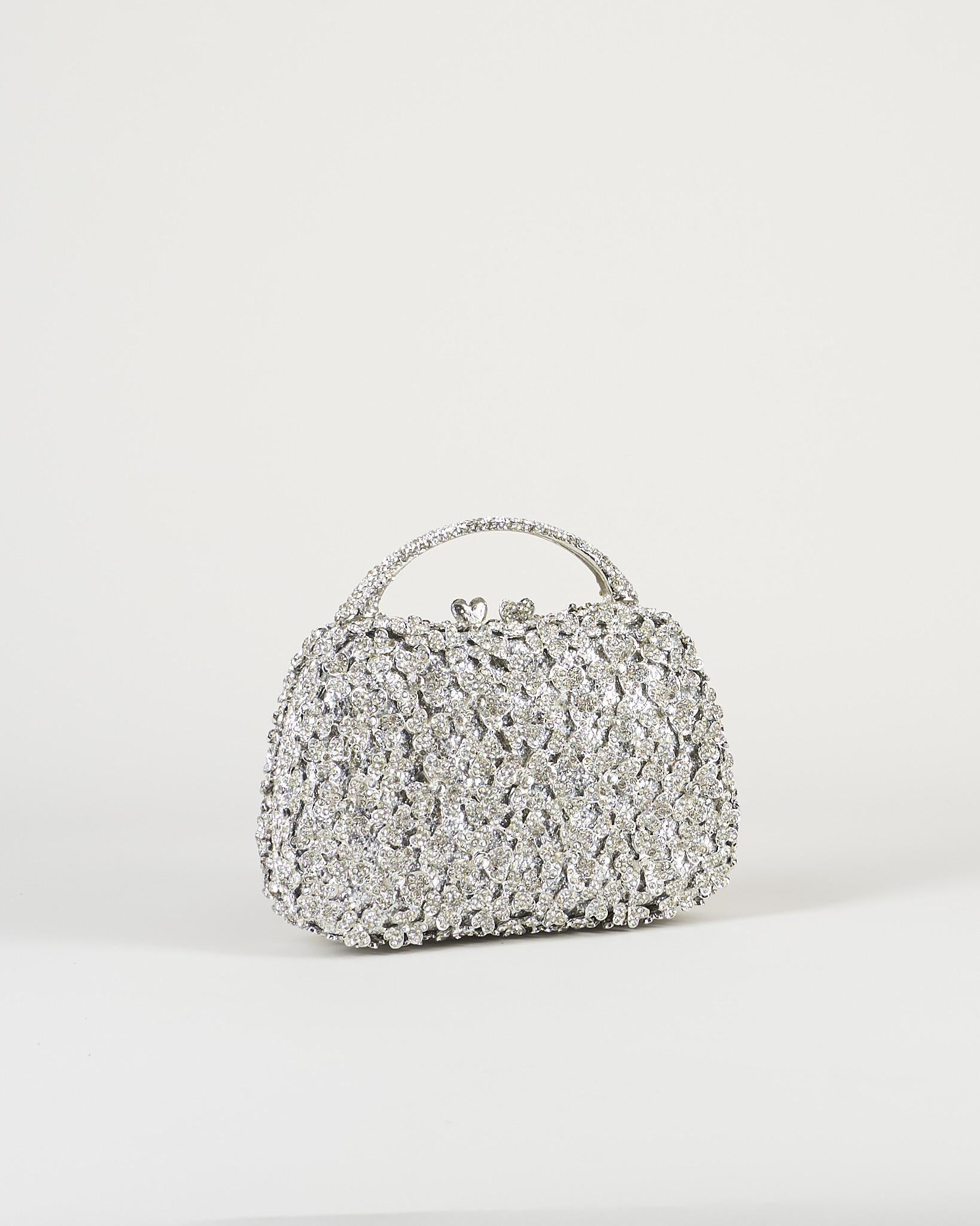 Clutch Argento in metallo con pietre ACA0183 50 ANNA CECERE 