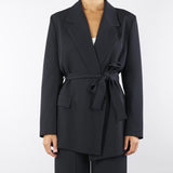 Giacca Nero con cintura TF0358 99 VICOLO 