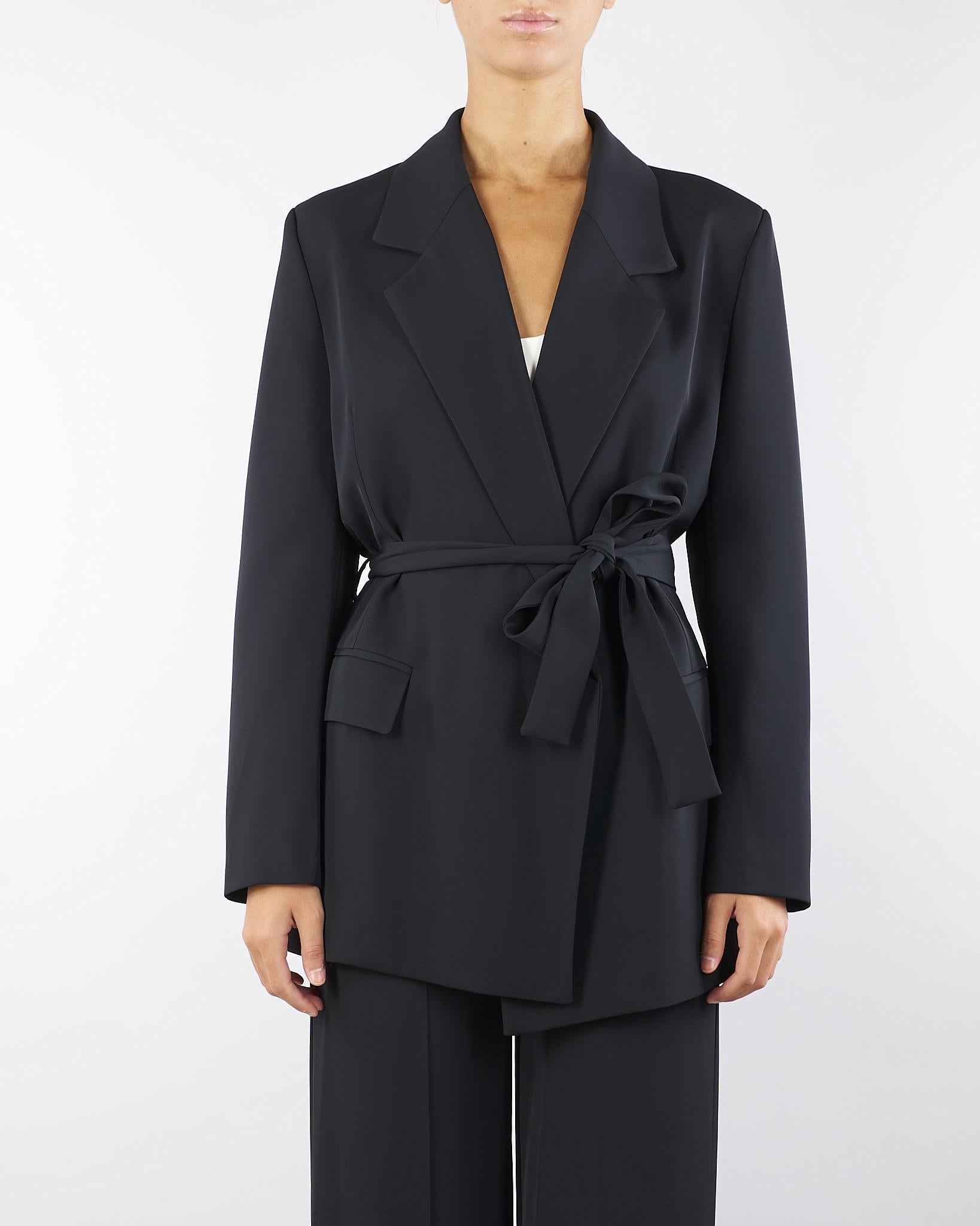 Giacca Nero con cintura TF0358 99 VICOLO 