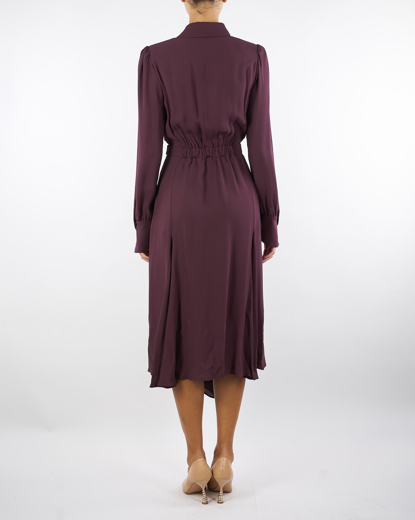 Abito Merlot in georgette con collana tubolare ABT0356E2 EA4 ELISABETTA FRANCHI 