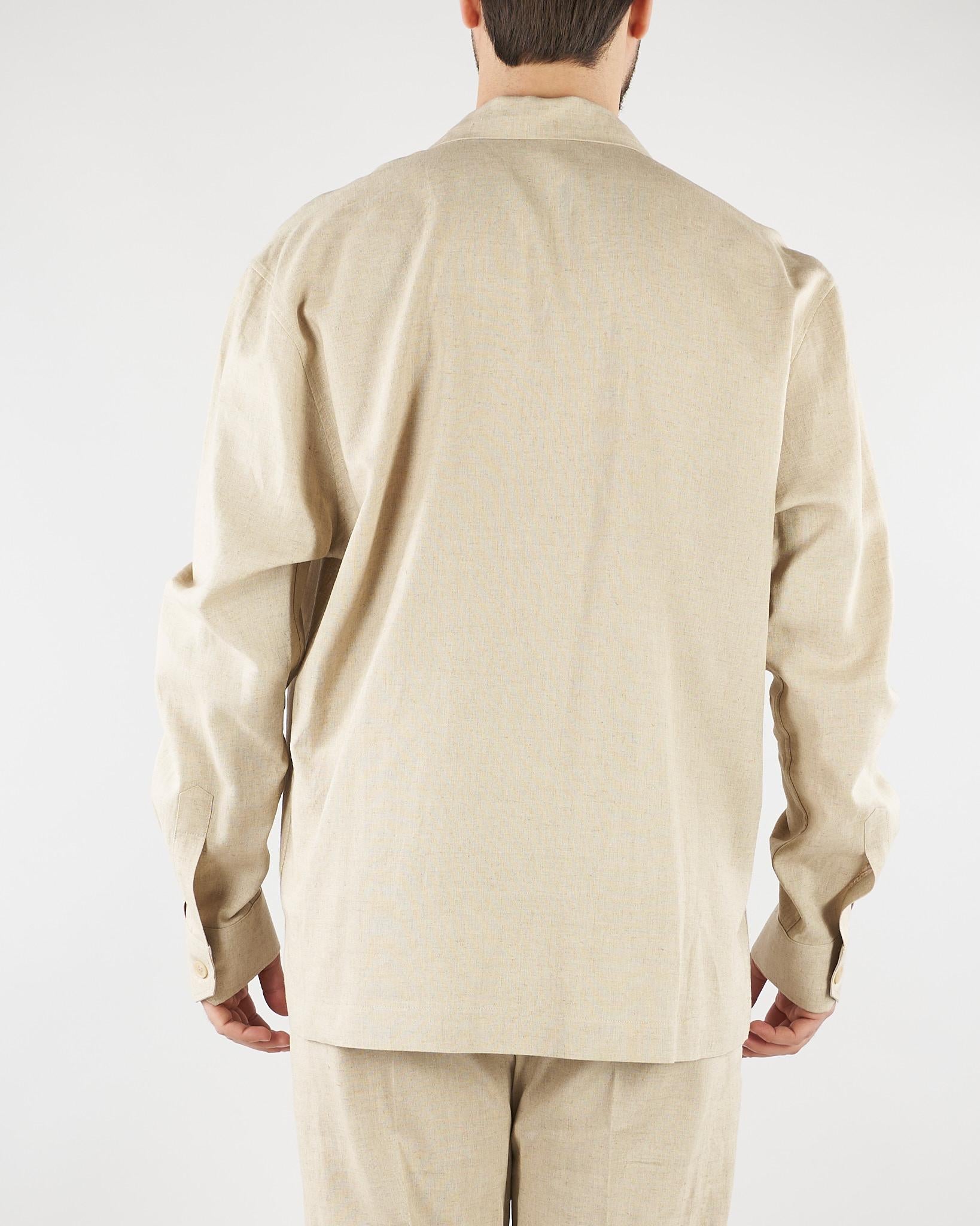 Camicia Beige in lino CA3638 25 I'M BRIAN 