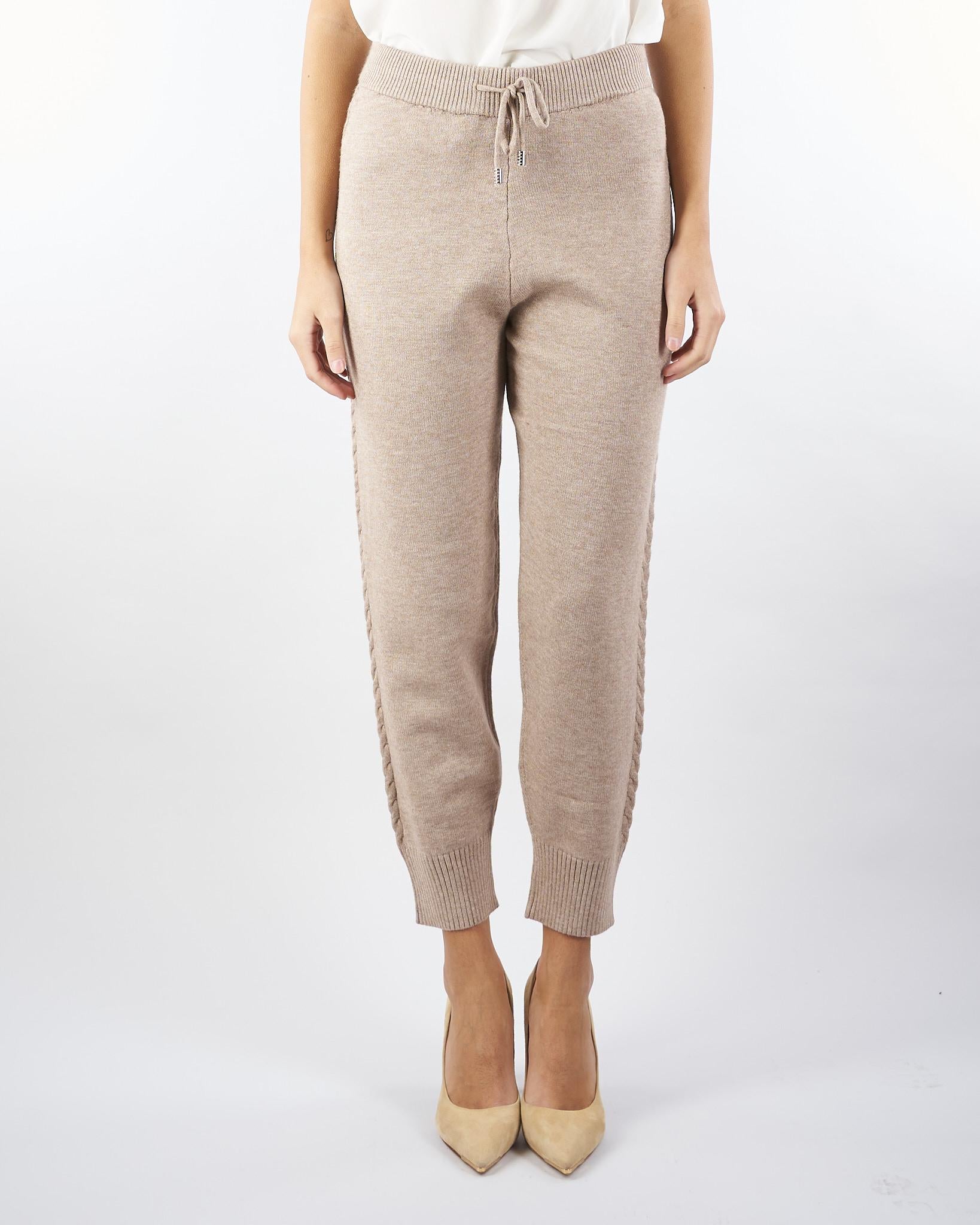 Pantalone jacquard Beige in maglia NS273 30 NO SECRETS 