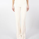 Pantaloni Burro-Nero in crêpe con piping a contrasto