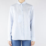 Camicia Celeste a righe in tela di lino WKDGIURATO 15 MAX MARA WEEKEND 