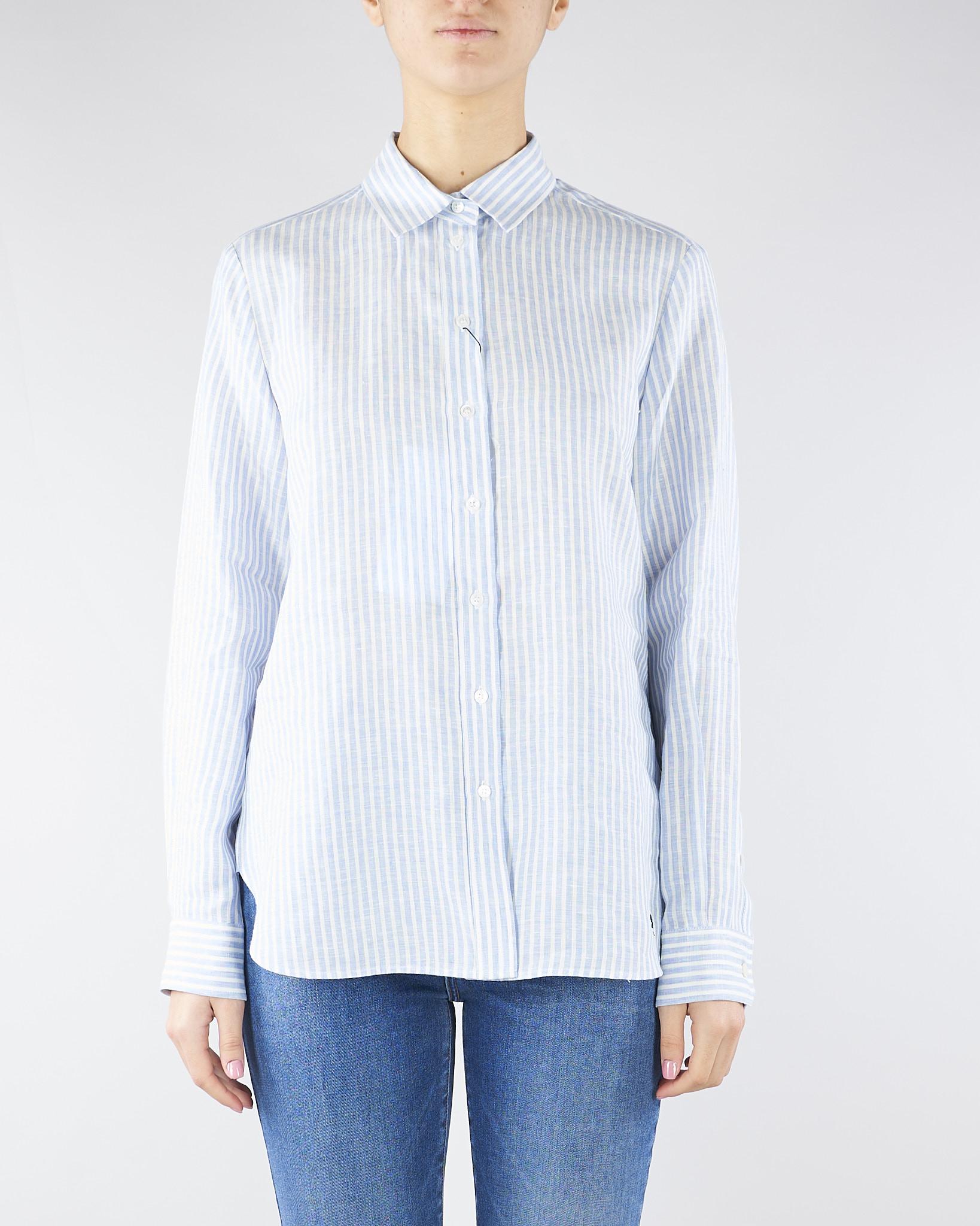 Camicia Celeste a righe in tela di lino WKDGIURATO 15 MAX MARA WEEKEND 