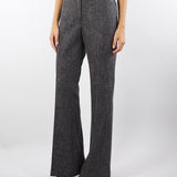 Pantaloni flare Nero-Bianco microfantasia PT1379540266 999 SEVENTY 