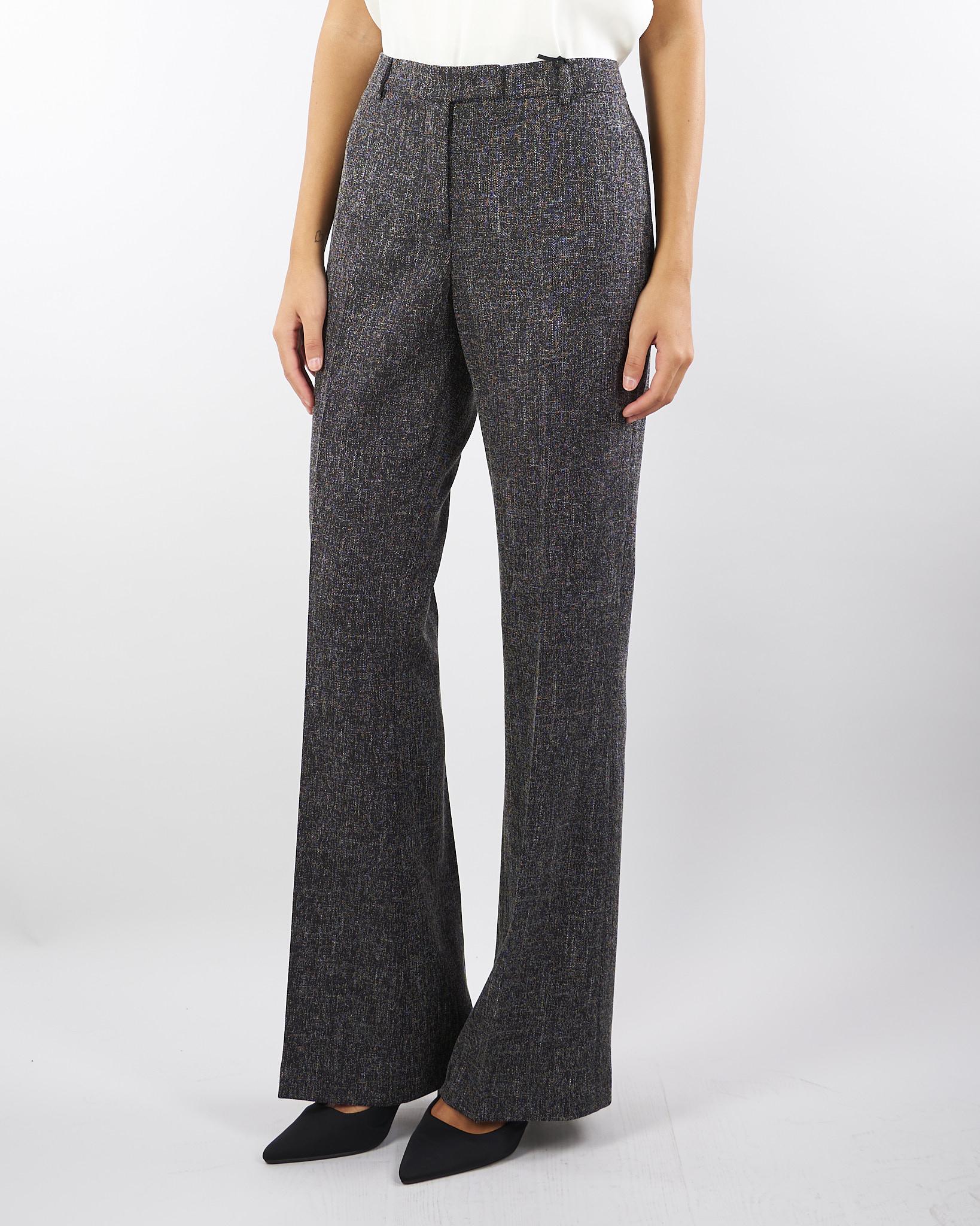 Pantaloni flare Nero-Bianco microfantasia PT1379540266 999 SEVENTY 