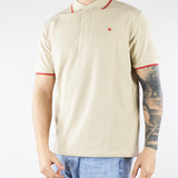 Polo Beige in piquet di cotone con profili a contrasto 4032M550263265 23 MANUEL RITZ 