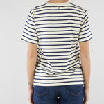 T-shirt Bianco-Blu a righe in jersey con stampa WKDBORA 5 MAX MARA WEEKEND 