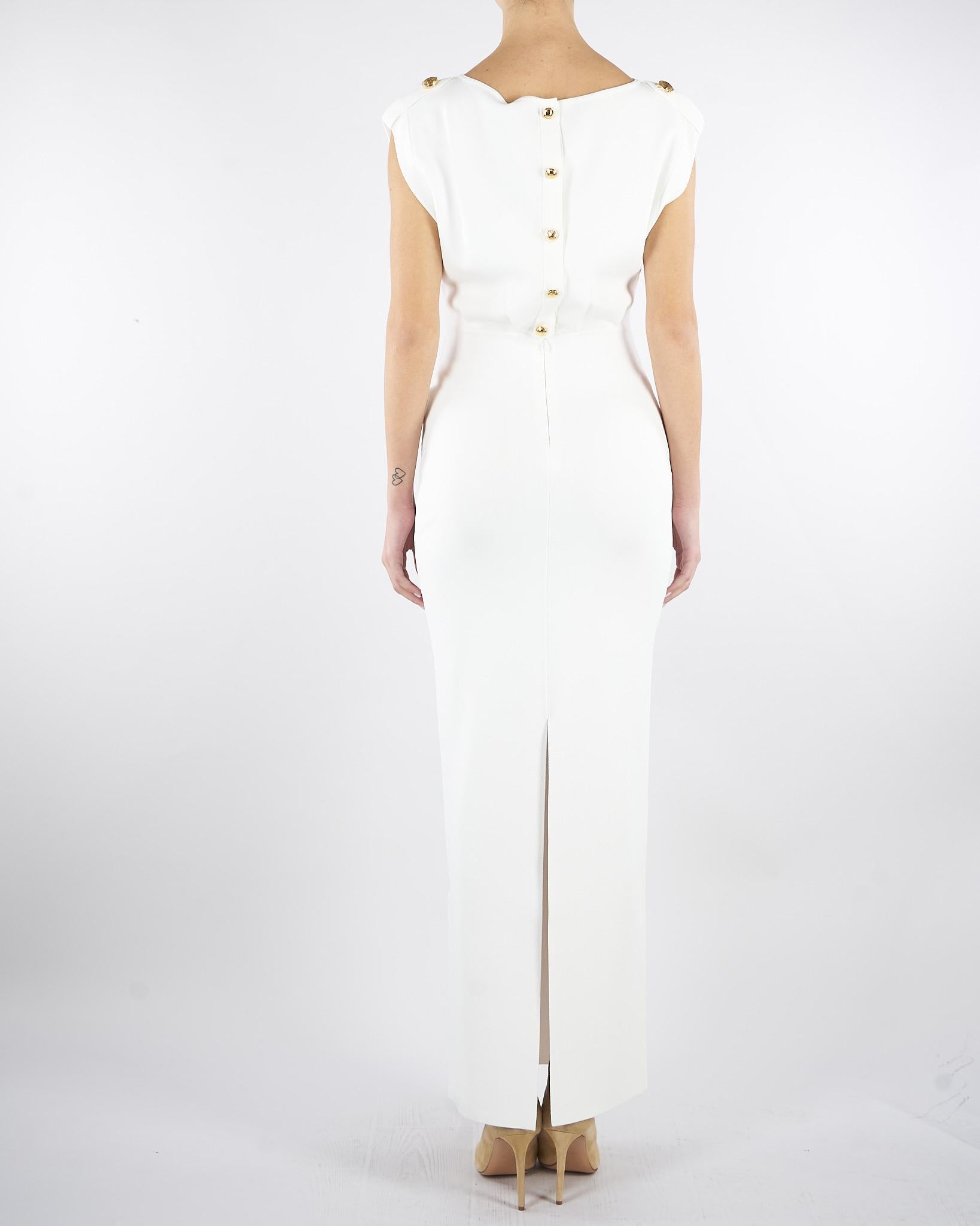 Abito Avorio Red Carpet in maglia punto stoffa AM30B62E2 360 ELISABETTA FRANCHI 