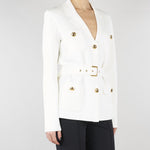 Giacca Avorio in maglia punto stoffa MK10B62E2 360 ELISABETTA FRANCHI 