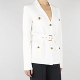 Giacca Avorio in maglia punto stoffa MK10B62E2 360 ELISABETTA FRANCHI 