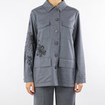 Overshirt Grigio Five in flanella di lana con ricamo FIVE 742 NENETTE 