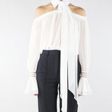 Camicia Avorio con scollo a barca CA13561E2 X88 ELISABETTA FRANCHI 