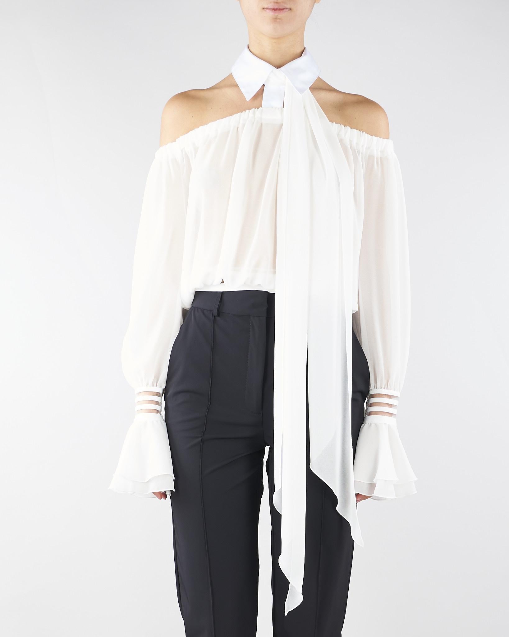 Camicia Avorio con scollo a barca CA13561E2 X88 ELISABETTA FRANCHI 