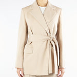 Giacca Beige in lana con cintura TESO 9 MAX MARA WEEKEND 