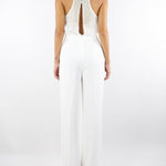 Tuta Avorio in georgette e crêpe con cristalli TU06357E2 360 ELISABETTA FRANCHI 