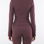 Giacca Merlot in doppio crêpe con dettagli zip GI17356E2 EA4 ELISABETTA FRANCHI 