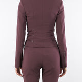 Giacca Merlot in doppio crêpe con dettagli zip GI17356E2 EA4 ELISABETTA FRANCHI 