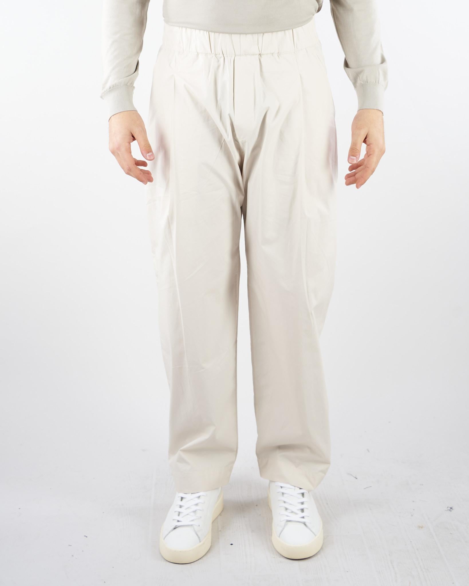 Pantalone Crema in cotone con elastico S6PKMAPA004 013 A PAPER KID 