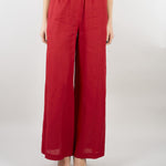 Pantalone Rosso in lino wide leg SP5LE038 4031 ICONA 