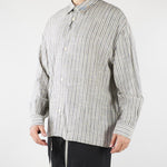 Camicia Grigio Oversize in lino a righe CA3620 28 I'M BRIAN 