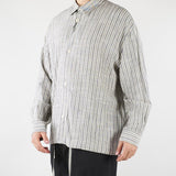 Camicia Grigio Oversize in lino a righe CA3620 28 I'M BRIAN 