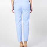 Pantalone Azzurro a sigaretta in cotone stretch