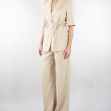 Giacca Beige in tramato light con manica corta GI00601TTEL0014 V0778 SIMONA CORSELLINI 