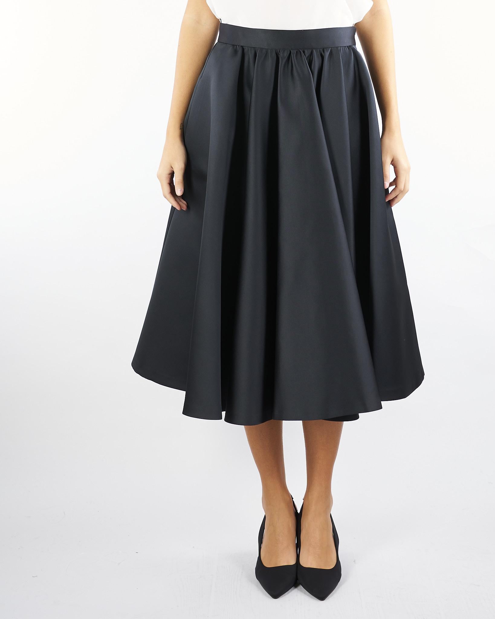 Gonna Nero a corolla in duchesse FARNETO 2 MAX MARA STUDIO 