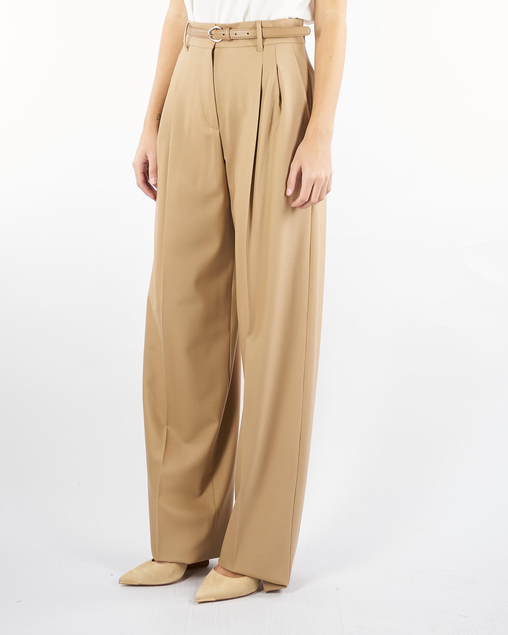 Pantalone Cammello in saglia di lana ENTRATA 12 MAX MARA STUDIO 