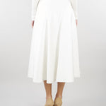 Gonna Avorio in duchesse con logo gioiello GO15661E2 360 ELISABETTA FRANCHI 